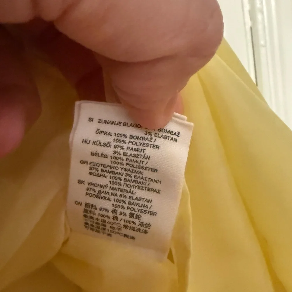 H&M Yellow Sleeveless Midi Dress